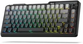 KZZI K75 Lite Wireless Mechanical Keyboard, 75% Gasket Mount RGB Gaming Keyboard w/ 3-Mode Knob BT 5.0/2.4G/USB-C Wired, Hot Swappable, 5-Layer Padding & Creamy Linear Switches, Compact 82 Keys