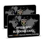 SaiTech IT 2 Pack RFID Blocking Card NFC Contactless Debit/Credit Card ATM Passport Protector Ideal for Men & Women Slim with World map Design Perfectly fit in Wallet(Black)