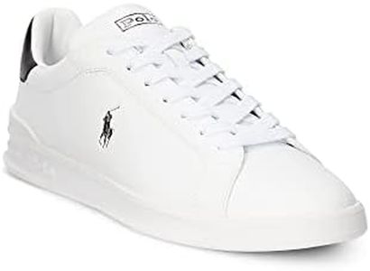 POLO RALPH LAUREN Mens Court Lux Sneaker, White, 10