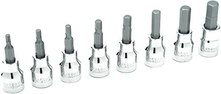 Performance Tool W38870 8 Piece 3/8 Drive SAE Hex Bit Socket Set 1/8", 9/64", 5/32", 3/16", 7/32", 1/4", 5/16", 3/8