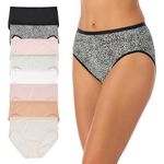 Carole Hochman Womens Cotton Underwear - Soft Stretch Smooth Panties - Full Coverage High-Cut Briefs - 8 Pack, Animal/Tuscany/Spot on Lilac/Cloud Dancer/Stripe Grey/Potpourri/Fireworks Black/Black, XL