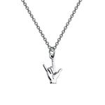 ASL Necklace I Love You Hand Sign Language Charm Pendant Bracelet Sign Language Jewelry Interpreter Gift ASL Jewelry Gift for Deaf (ASL necklace)