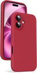 mobistyle Designed for iPhone 16 Plus Soft Liquid Silicone Slim Protective with Microfiber Lining Phone Back Cover Case for iPhone 16 Plus (Red)