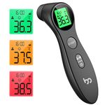 Femometer Thermometer for Kids and Adults, Forehead Digital Thermometer, No-Touch Fever Infrared Thermometer with 3 Color Indicator, High Accuracy, 1s Fast Accurate Reading, Easy to Use (Pure Black)