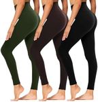 High Waisted Leggings for Women - Soft Athletic Tummy Control Pants for Running Cycling Yoga Workout - Reg & Plus Size