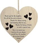 Best Friends Forever Wooden Hanging Heart Friendship Love Gift - Thank You Sign by meijiafei