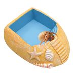 Hermit Crab Water Pool with Climbing Ramp, Resin Hermit Crab Habitat, Hermit Crab Supplies, Aquarium Tank Cage Accessories for Small to Medium Hermit Crab Turtle