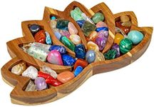 Curawood Lotus Crystal Tray for Stones - Display Your Crystals & Healing Stones - Crystal Holder for Stones Display - Crystal Shelf Display for Stones - Crystal Organizer Bowl for Crystals Stones