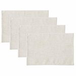 Laura Ashley Dothan Luxury Linen Blend Tablecloth for Formal Dining, Holiday, Wedding or Party, Set of 4 Placemats, Taupe