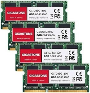 【DDR3 RAM】 Gigastone RAM pour Ordinateur Portable RAM 32Go (4x8Go) DDR3 32Go DDR3-1600MHz PC3-12800 Unbuffered Non-ECC 1.35V CL11 SODIMM 204-Pin Mémoire RAM (L'ordinateur Portable Only)