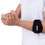 AGARO Tennis Elbow Support, For Pain Relief, Adjustable with Compression Pad, Elbow Support Strap for Gym, Ideal for Men & Women, Weightlifting, Volleyball & Other Sports, Universal Size, Black