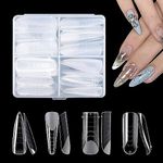 NMKL38 Nail Extension Form Tips Acrylic Nails Mold Artificial Dual Forms System UV Gel DIY Polish Manicure Tool 96PCS(4 Types)