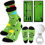 Yaomiao 3 Set Mini Golf Pen Gifts Set for Men Dad Cool Office Gadget Desk Accessories Golf Sock Golf Ball Bottle Opener Golf Lover Stocking Stuffers Birthday Party(Trendy)