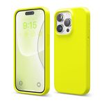 elago Compatible with iPhone 15 Pro Case, Liquid Silicone Case, Full Body Protective Cover, Shockproof, Slim Phone Case, Anti-Scratch Soft Microfiber Lining, 6.1 inch (Neon Yellow)