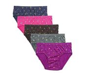 Ublic Womens Medium Size Cotton Printed Multicolor Inner Elastics Panties (Pack of 5)