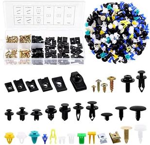 Glarks 705Pcs Auto Car Clips Set, 170Pcs U Clips with Screws and 500Pcs Mixed Nylon Retainer Rivets with 35Pcs 3 Style Engine Splash Shield Bolts