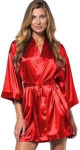 Turquaz Women's Bride Bridesmaids Robe - Satin Kimono Robes for Wedding & Bridal Party Silk Like Lightweight Robes for Women