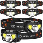 LHKNL Headlamp Flashlight,6-Pack Lumen Ultra Bright LED Rechargeable Headlight with White Red Light,Waterproof Motion Sensor Head Lamp,8 Mode for Outdoor Camping Running Cycling Fishing
