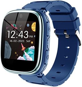 Kids Smart Watch Girls Boys - Smart Watch for Kids Game Smart Watch Gifts for 4-12 Years Old with 15 Games Camera Alarm Video Music Player Pedometer Flashlight Birthday Gift (Navy Blue)