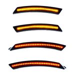 Smoked Lens Amber Red Full LED Side Marker Light Kit Compatible with BMW Mini Cooper R55 R56 R57 R58 R59 Replace Front Rear OEM Sidemarker Lamps