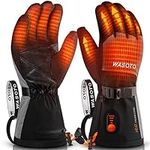 Heated Gloves for Men Women 7.4V Battery 22.2WH Rechargeable Heated Ski Gloves Touchscreen Waterproof Electric Heated Fishing Gloves for Winter Outdoor Work Skiing Hiking Camping Raynaud Riding(L)