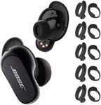 WOFRO [5 Pairs] Ear Tips Covers for Bose QuietComfort Earbuds II, Anti Slip Silicone Sport Wingtip Anti Scratches Accessories Compatiable with New Bose QC Earbuds 2 (5-Black)
