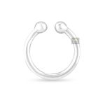 NEMICHAND JEWELS Pure 925 Sterling Silver Clip On Septum Nose Ring/Nose Pin Simple Tiny Hoop for Women & Girls (No Piercing Required)