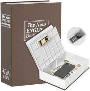 Money Saving Box for Adults, Book Piggy Bank with Security Combination Lock, Dictionary Secret Safe Can 9.45 * 6.1 * 2.24IN Combination Metal Safe Lock Box(Brown)