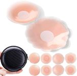 Spolife Thin Nipples Cover Women Silicone Pasties Invisible Silicone Nipple Covers Reusable Adhesive Bra Silicone Covers (4 Pairs)