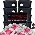 Roshield Black Tamper-Proof Mouse Bait Boxes & 30 Pasta Sachet Mice Poison Killer Kit | Safe Control Around Children & Pets (2 x 150g Packs)