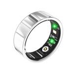 Smart Ring, IP68 Smart Ring for Women Men w/Sleep Heart Rate Blood Pressure Oxygen Monitor Waterproof Fitness Tracker Pedometer Calories Step Counter Bluetooth Health Ring, Silver #8