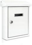 SereneLife Wall Mount Lockable Mailbox - Modern Outdoor Galvanized Metal Key Large Capacity - Commercial Rural Home Decorative & Office Business Parcel Box Packages Drop Slot Secure Lock