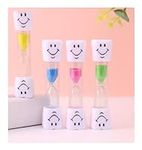 4 Pcs Toothbrush Timer,Sand Timer Colorful Sandglass Timer Hourglass Set,2/3 Minutes Sand Clock Timers Glass Smile Pattern Hourglass for Toothbrush,Classroom,Home & Kids Room(4 Colors)