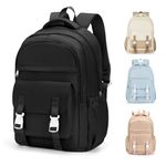 HYC00 Backpack for School Girls,Casual Travel Daypack 14 Inch Laptop Backpack for Teenage,Waterproof College Rucksack Lightweight Bookbag Mens Women Schoolbag Business Work Bag for Hiking,Black