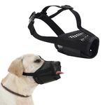 Dog Muzzle Soft Mesh Muzzle - Adjustable Breathable Dog Muzzle, Dog Mask, Mouth Cover for Anti-Biting Anti-Barking, Allows Panting Drinking (Size S (Snout 15-21CM))