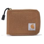 Carhartt Men's Casual Canvas Zip, Durable Zippered Wallets, Brown, One Size, Carhartt Brown, One Size