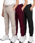 3 Pack: Boys Girls Youth Teen Active Athletic Basic Soft Kids Sports Fleece Jogger Soccer Track Gym Running Slim Pajama Sweatpants Casual Athletic Pantalones Winter Pockets-Set 9,XS(6-7)