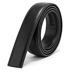 JASGOOD Men's Leather Ratchet Belt Strap without Buckle, Replacement Leather Belt Strap 35mm/1.38'', Fit 40mm/1.57'' buckle