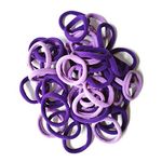 Morices 50 Pcs Gradient Purple Hair Ties for Women, No Metal Elastic Ponytail Holders for Girls, No Damage Seamless Stretch Hair Bands Hair Accessories for Thick Heavy and Curly Hairs