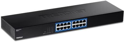 TRENDnet 16-Port Gigabit Switch, TEG-S17, 16 x Gigabit RJ-45 Ports, 32Gbps Switching Capacity, Fanless Design, Metal Enclosure, Internal Power Supply, Lifetime Protection, Black