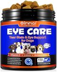 Tear Stain Remover for Dogs Eyes Support Soft Chews Treatment, 150pcs Natural Dog Eye Supplement with Lutein, Zeaxanthin, Astaxanthin, Antioxidants, Support Eyesight, Overall Eye Care, Beef Flavor