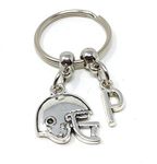 Personalised American Football Helmet With Initial Keyring