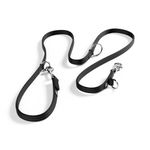 BullyBillows Double Ended Lead For Dogs | Multi-Functional Training Dog Lead | Medium Or Long Length For Obedience Dog Training Or Distance Work | Black