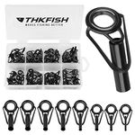 THKFISH Fishing Rod Tip Repair Kit Rod Repair Kit Small Freshwater Stainless Ceramic Repair Fishing Kits Black 80pcs