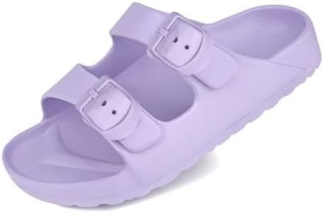 Pisumg Kids Slides Sandals Double Buckle Adjustable Boys Girls