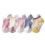 YOUSTYLO - YOU ARE PRIORITY Anti Slip Anti-Fall Ankle Length Socks With Non Skid Rubber Grips For 1-3 Years Kids Boys Girls Baby (5 Pairs Combo Set), Assorted