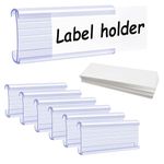 30Pcs Wire Shelf Label Holders, Plastic Metro Shelf Tags Shelf Wire Label Holders for Wire Shelving Clear Metro Shelf Label Clips Book Shelves Label Holders for Shelf Rack Book, Size 3 x 1.25 Inches , Label Inserts Included