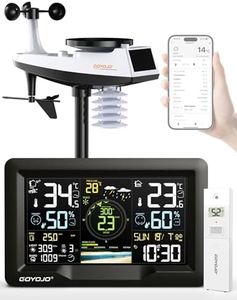 WiFi Weather Station with 7-in-1 Outdoor Sensor, Large Full-Color LCD, Indoor Outdoor Temperature & Humidity, Wind Speed/Direction, Rainfall, UV Index, Barometric Pressure, 433MHz, 300ft Range, App