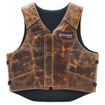 HILASON Medium Leather Bareback Pro Rodeo Horse Riding Protective Vest