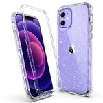 ULAK for iPhone 12/12 Pro Case Shockproof Glitter Case Soft TPU Bumper Cover Transparent Protective Phone Case for Apple iPhone 12/iPhone 12 Pro 6.1 inch (NO SCREEN PROTECTOR) - Clear Glitter